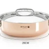 Sautoir droit en cuivre inox De Buyer Prima Matera anses en inox avec couvercle