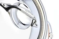 Sautoir droit en cuivre inox De Buyer Prima Matera anses en inox avec couvercle