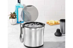 Seau à glace Oxo en acier inoxydable avec pince de service