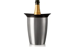 Seau refroidisseur à Champagne Vacu Vin en acier brossé