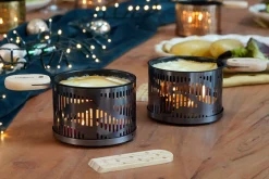 Service à raclette à la bougie Cookut Lumi Les Plus Brillantes services poêlons et spatules pour 2 - Argent onyx