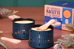 Service à raclette à la bougie Cookut Lumi services poelons et spatules pour 2 personnes