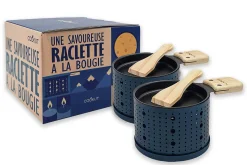 Service à raclette à la bougie Cookut Lumi services poelons et spatules pour 2 personnes