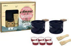 Service à raclette à la bougie Cookut Lumi édition limitée services poêlons et spatules pour 2
