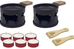 Service à raclette à la bougie Cookut Lumi édition limitée services poêlons et spatules pour 2