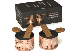 Service à raclette à la bougie Cookut Lumi Les Plus Brillantes poêlons + spatules pour 2 - Cuivre