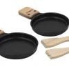 Service à raclette à la bougie Cookut Lumi noir - Services individuels poêlons et spatules
