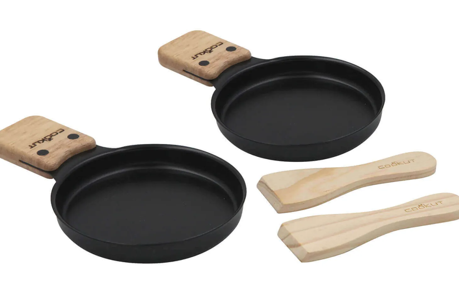 Service à raclette à la bougie Cookut Lumi noir - Services individuels poêlons et spatules