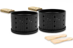 Service à raclette à la bougie Cookut Lumi noir - Services individuels poêlons et spatules