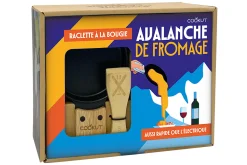 Service à raclette à la bougie Cookut Lumi pour 2 motif montagne noir - Avalanche de fromage