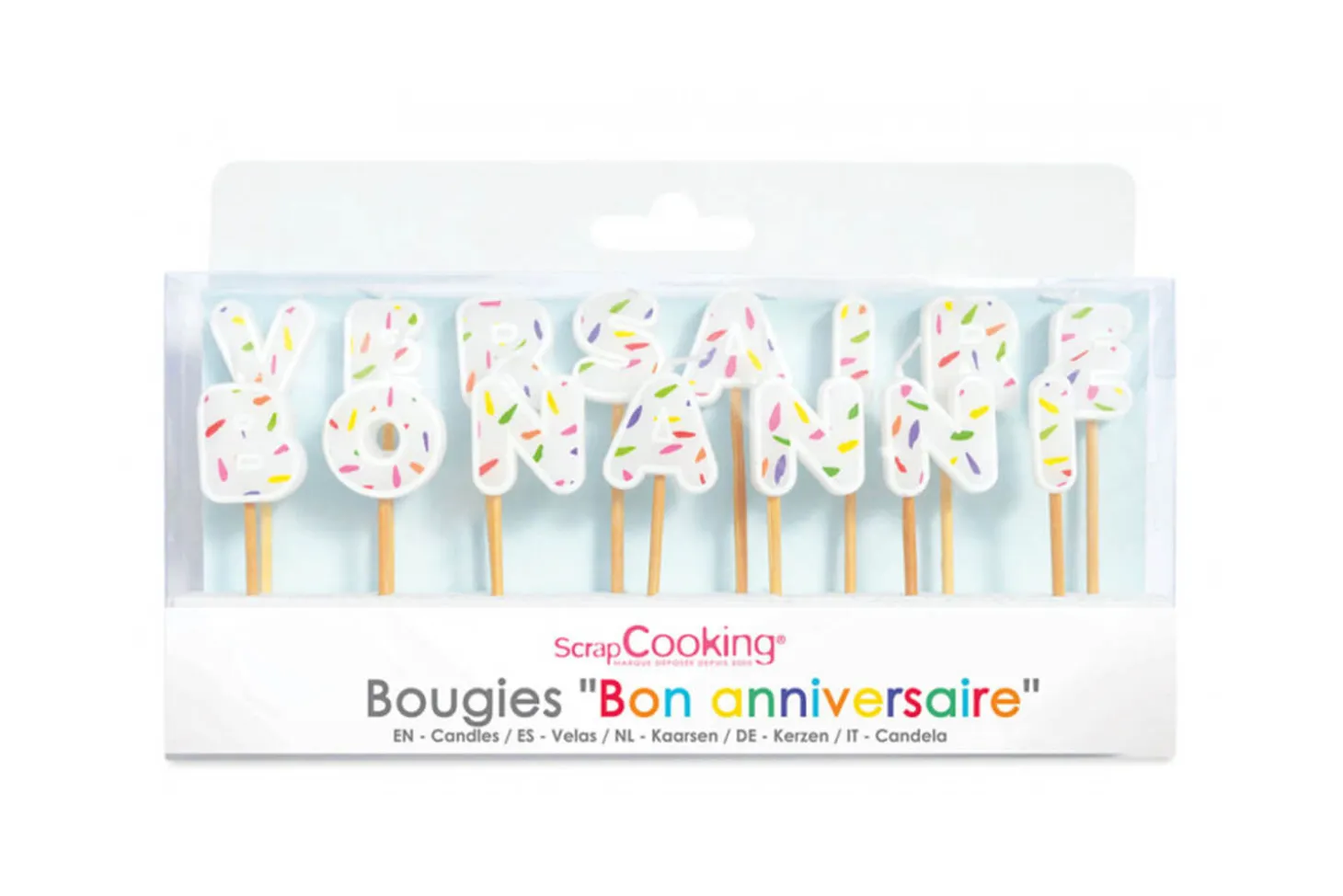 Set 15 bougies "Bon Anniversaire" Scrapcooking