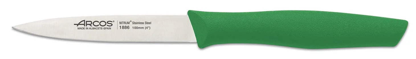 Set 2 couteaux Arcos Nova 1 bec d'oiseau 6cm + 1 office 10cm manches verts
