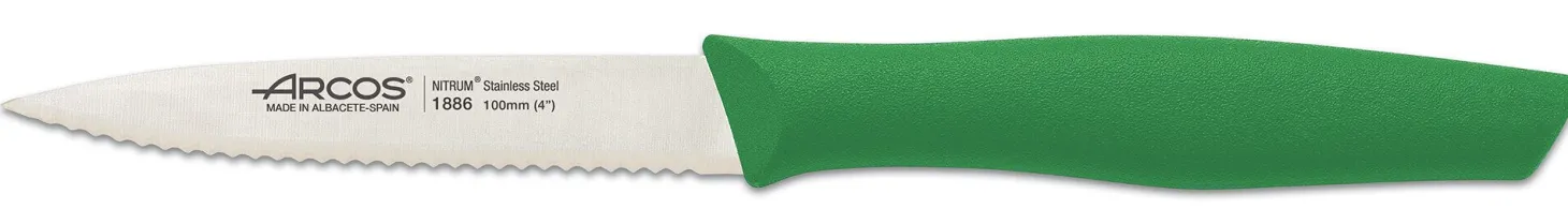 Set 3 couteaux à légumes Arcos Nova lames acier NITRUM manche vert