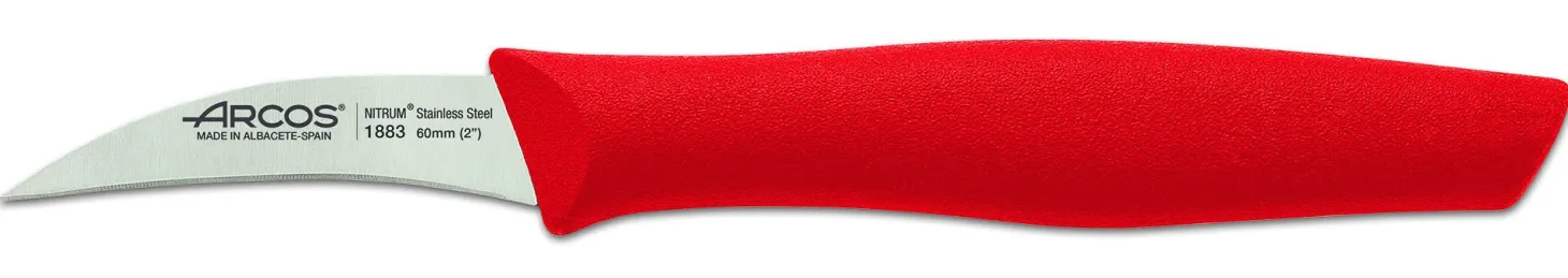 Set 3 couteaux à légumes Arcos Nova lames acier NITRUM manche rouge