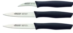 Set 3 couteaux à légumes Arcos Nova lames acier NITRUM manche noir