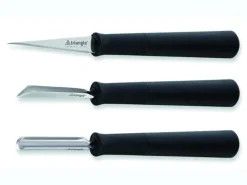 Set à décorer Triangle 3 pièces en inox manche PP noir