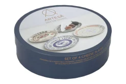 Set de 4 assiettes à fromage Artesà Creative Tops Gourmet en porcelaine motifs vintages