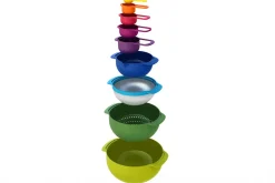 Set de 9 bols/passoires/doseurs Joseph Joseph Nest Plus 9 emboîtables multicolores