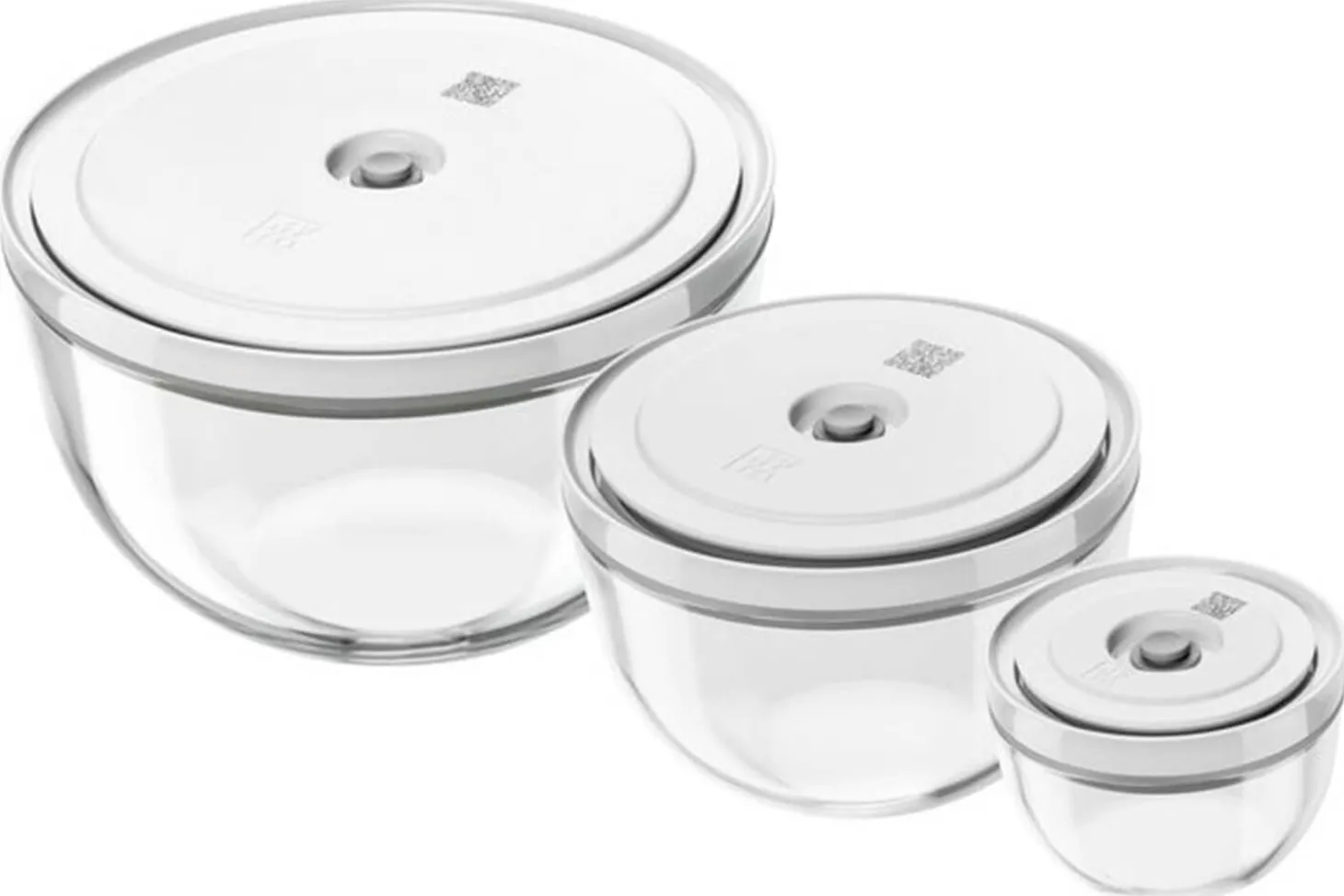 Set de 3 bols sous vide Zwilling Fresh & Save en verre borosilicate avec couvercle