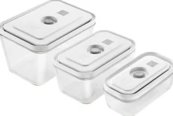 Set de 3 boîtes sous vide Zwilling Fresh & Save S/M/L en verre borosilicate