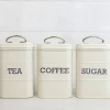 Set de 3 boîtes à thé / café / sucre KitchenCraft Living Nostalgia en acier crème