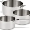 Set de 3 casseroles Beka Evolution tri-ply 16, 18 et 20cm - Poignée amovible incluse