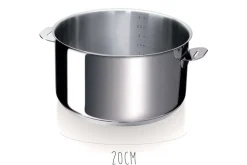 Set de 3 casseroles Beka Evolution en inox 16, 18 et 20cm - Poignée amovible incluse