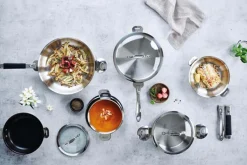 Set de 3 casseroles Beka Evolution en inox 16, 18 et 20cm - Poignée amovible incluse