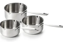 Set de 3 casseroles Beka Maestro 16-18-20cm en acier inoxydable 18/10 avec 2 becs verseurs