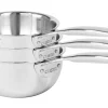 Set de 3 casseroles Cristel Castel'Pro en acier inoxydable 18/10 5 ply - 16, 18, 20cm