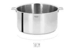 Set de 3 casseroles Cristel Casteline Amovible en inox 16 à 20cm - Poignée Zenith incluse