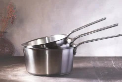 Set de 3 casseroles Cristel 1826 en acier inoxydable 18/10 brossé