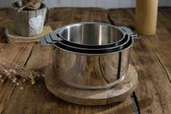 Set de 3 casseroles Cristel Mutine Amovible en inox 16 à 20cm - Poignée couleur incluse