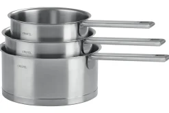 Set de 3 casseroles Cristel Strate Fixe en acier inox 18/10 - 16, 18 et 20cm