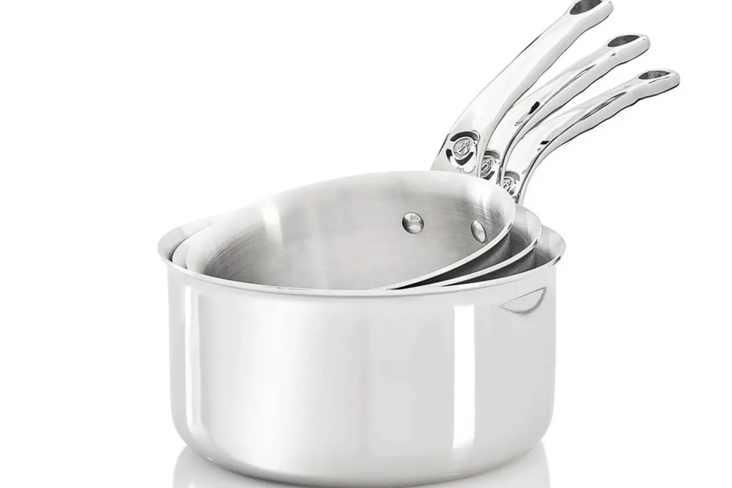 Set de 3 casseroles De Buyer Affinity en acier inoxydable 5 ply 16-18-20cm