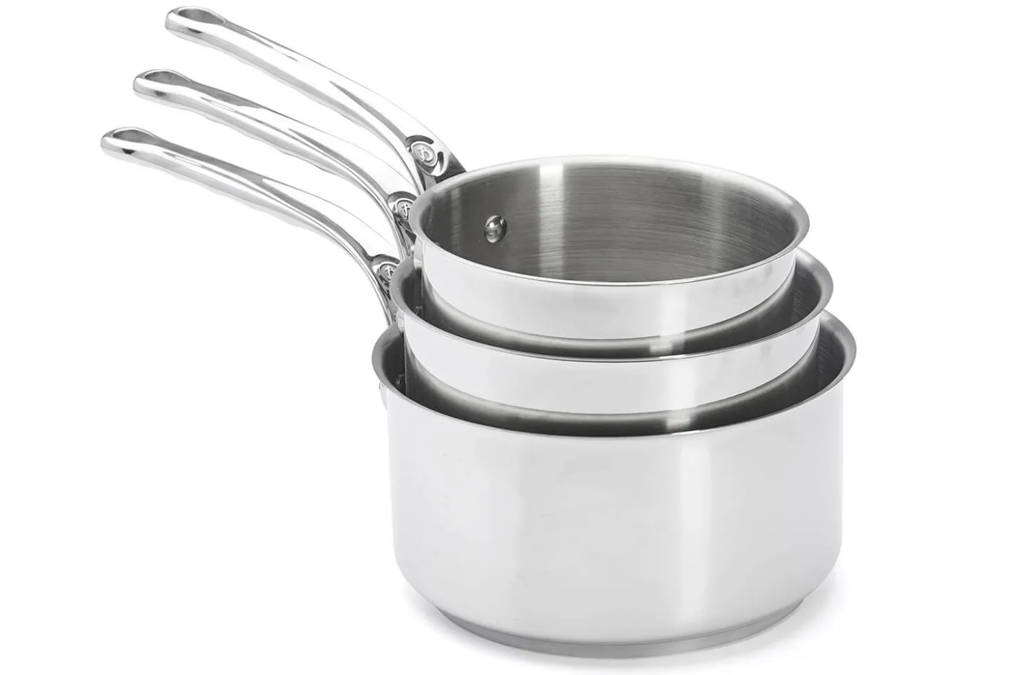 Set de 3 casseroles De Buyer Milady en acier inoxydable 16-18-20cm