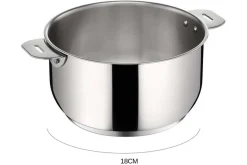 Set de 3 casseroles Lagostina Salvaspazio en inox 16, 18 et 20cm + poignée amovible + détergent