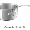 Set de 3 casseroles Mauviel M'Cook tout inox avec poignée fixe compatible induction