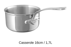 Set de 3 casseroles Mauviel M'Cook tout inox avec poignée fixe compatible induction