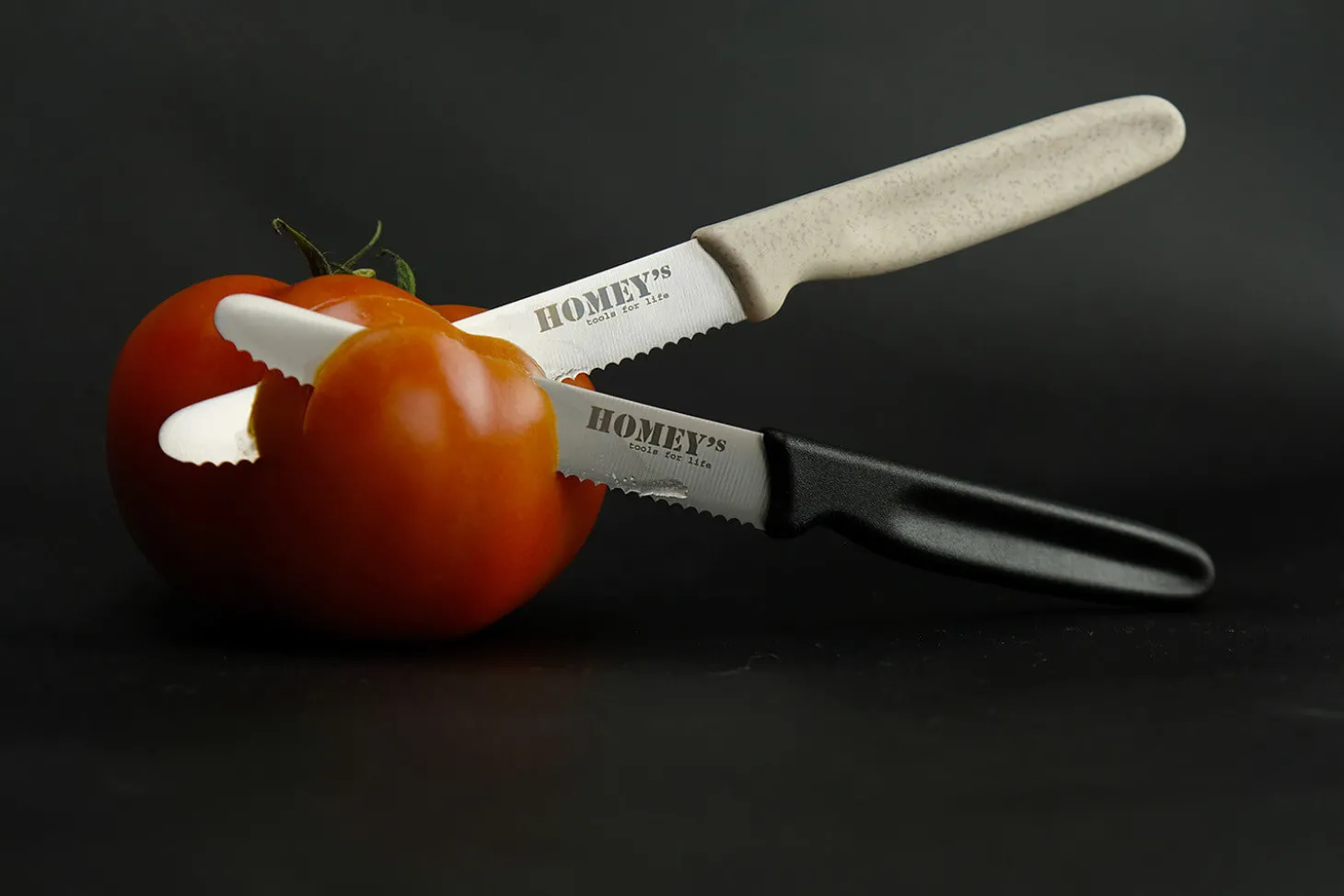 Set de 2 couteaux de cuisine universels Homey's Mölti SVART lame crantée 11cm