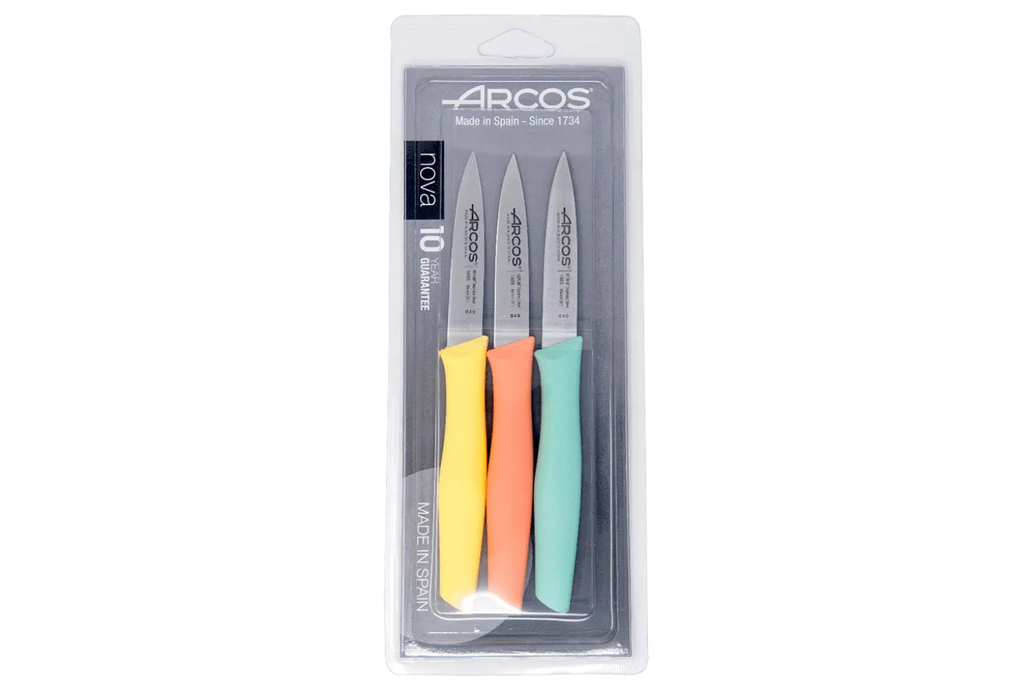 Set de 3 couteaux d'office Arcos Nova lame 8,5cm