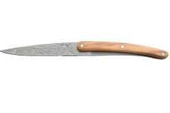 Set de 2 couteaux d'office Deejo Office Polynésien et Pacifique manche en bois d'olivier et bois corail 9cm