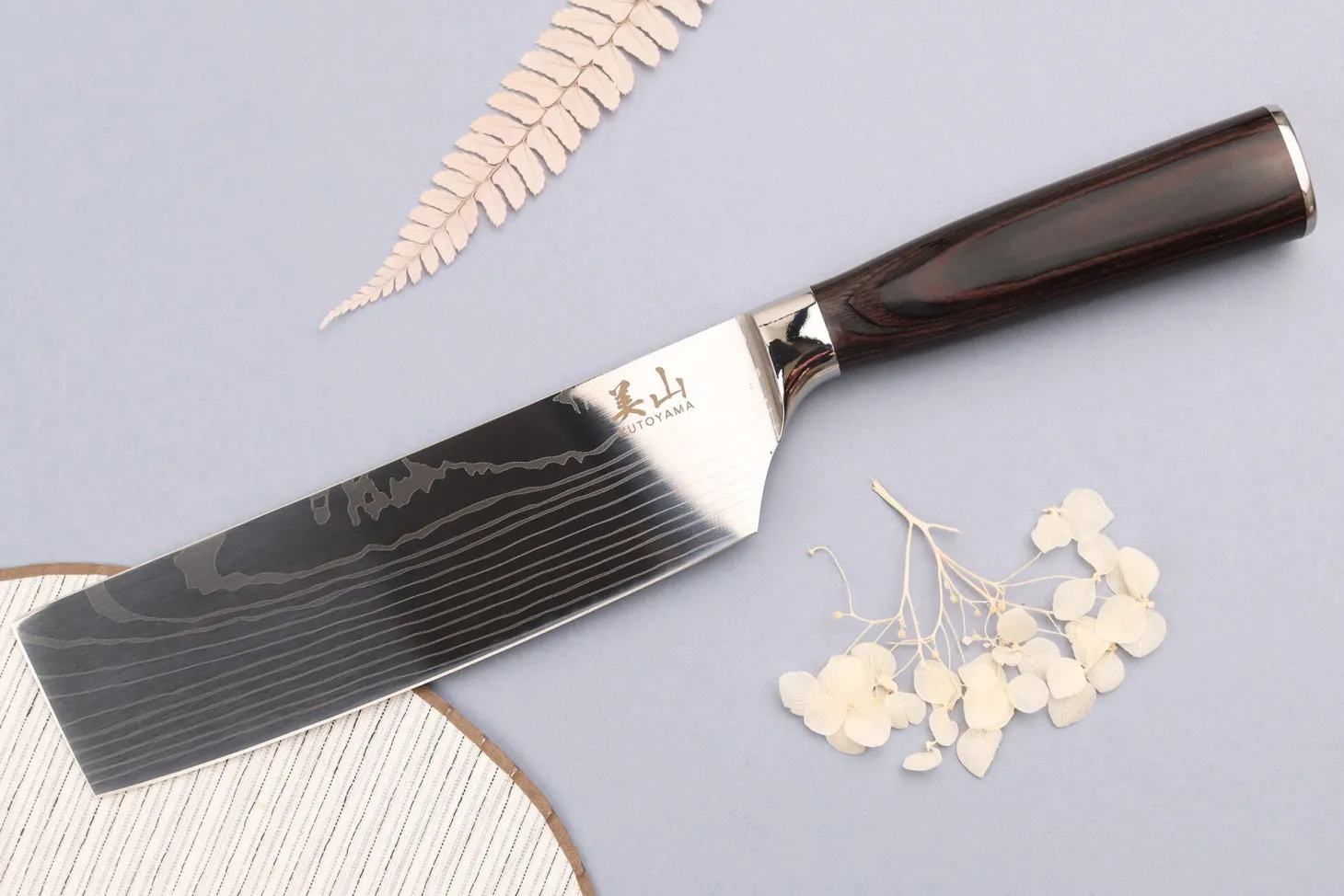 Set de 5 couteaux Kutoyama Black Pakka 1 office + 2 santoku + 1 nakiri + 1 chef