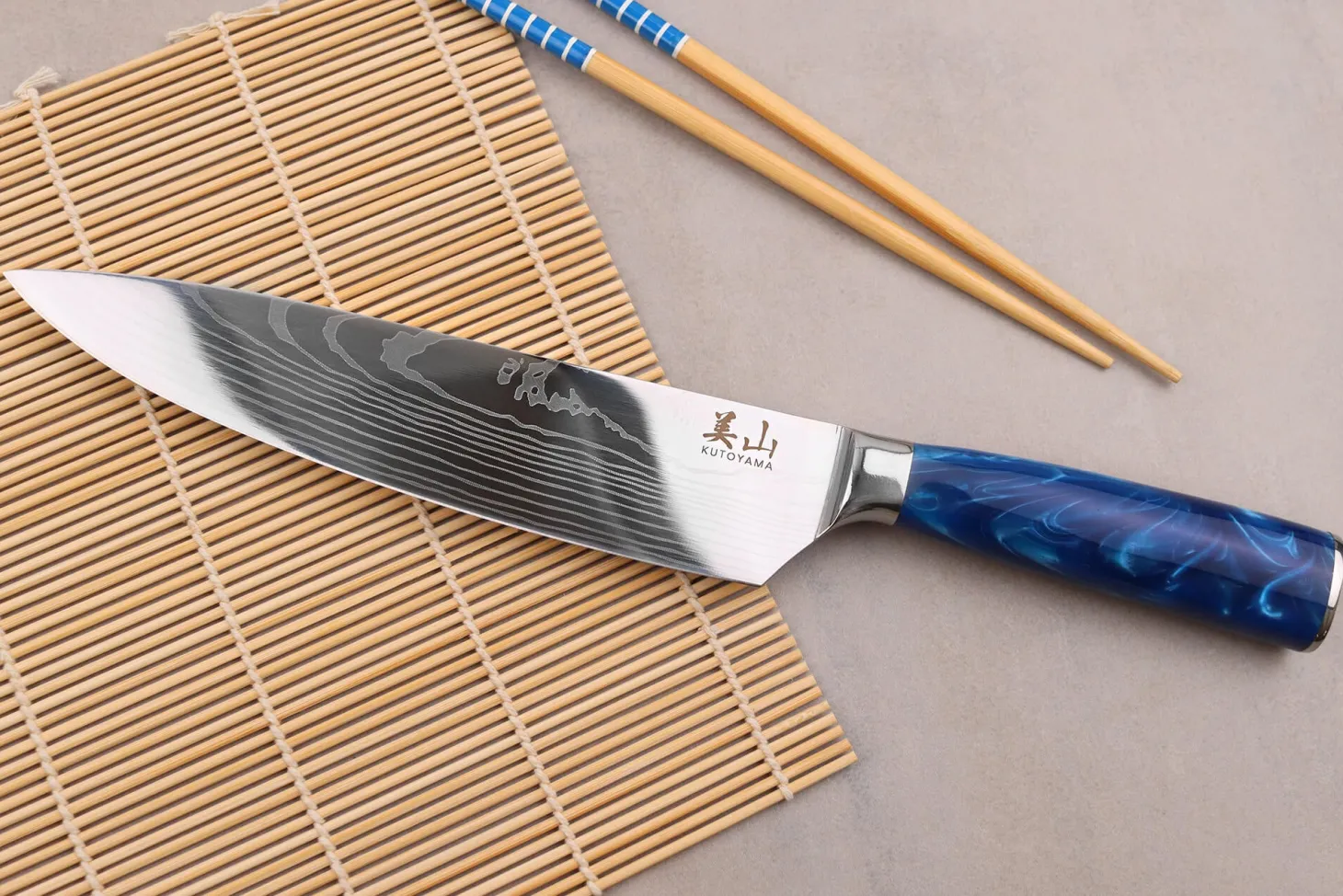 Set de 2 couteaux Kutoyama Blue Wave chef + office