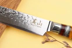 Set de 2 couteaux Kutoyama Damas pakka rainbow chef + universel