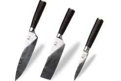 Set de 3 couteaux Kutoyama Pakka office + nakiri + chef