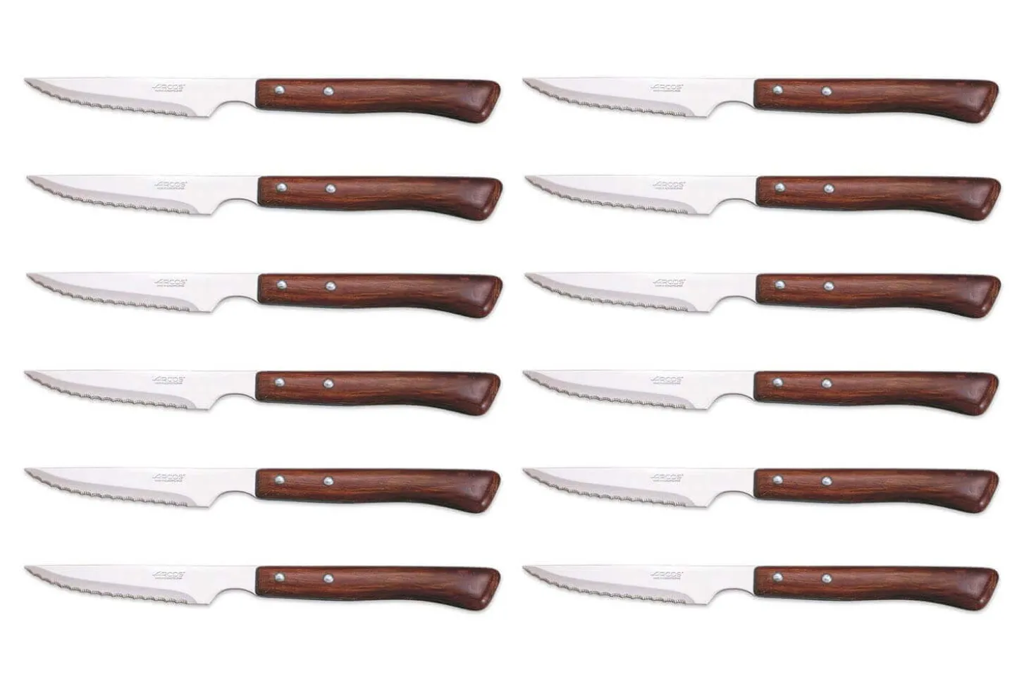 Set de 12 couteaux à steak Arcos lame microdentée 11cm