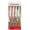 Set de 4 couteaux à steak 3 Claveles Kobe 11,5cm acier inox manche châtaignier