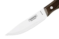 Set de 12 couteaux à steak Tramontina Jumbo lame 13cm manche bois marron