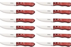 Set de 12 couteaux à steak Tramontina Jumbo lame 13cm manche rouge